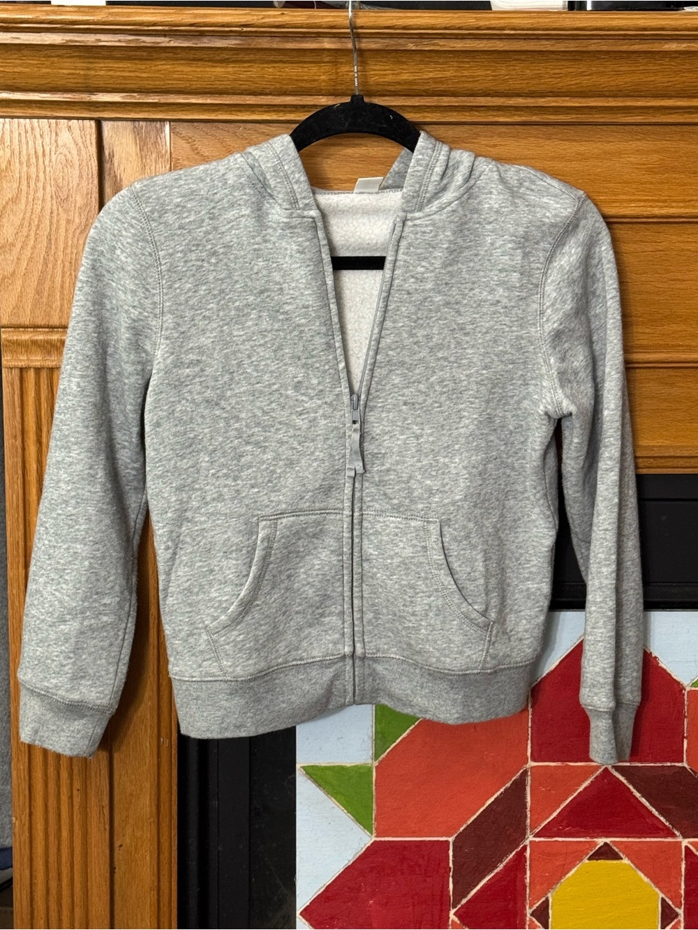 Old Navy Heather Gray Zip Front Kids Hoodie Jacket size L 10-12